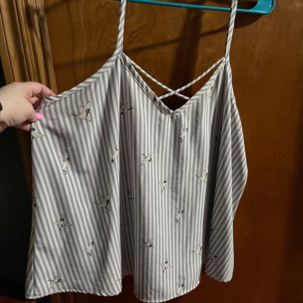 Torrid White and Gray Camisole